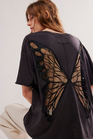 Tricia Fix Butterfly Tee at Free People in Black, Size: XS