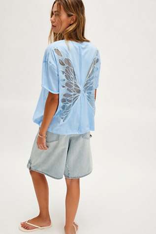 Tricia Fix Butterfly Tee at Free People in Blue, Size: S