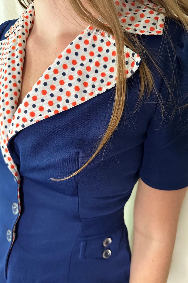 Vintage Blue Fitted Collared Top Selected by KA.TL.AK #2