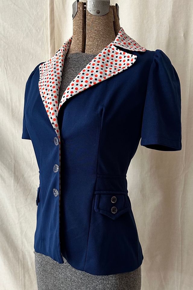 Vintage Blue Fitted Collared Top Selected by KA.TL.AK #3