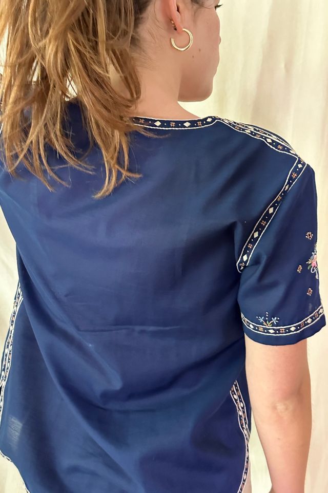 Vintage Blue Embroidered Top Selected by KA.TL.AK #2