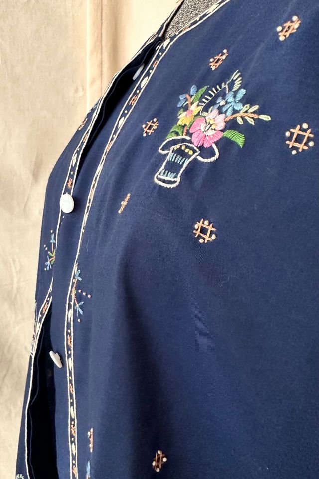 Vintage Blue Embroidered Top Selected by KA.TL.AK #3