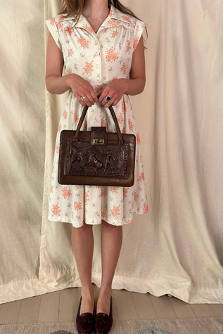 Vintage Cross Stitch Pattern Sashed Dress Selected by KA.TL.AK