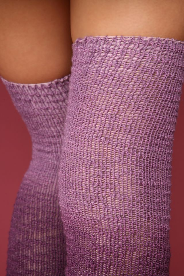 Dip-Dye Textured Over The Knee Socks #3
