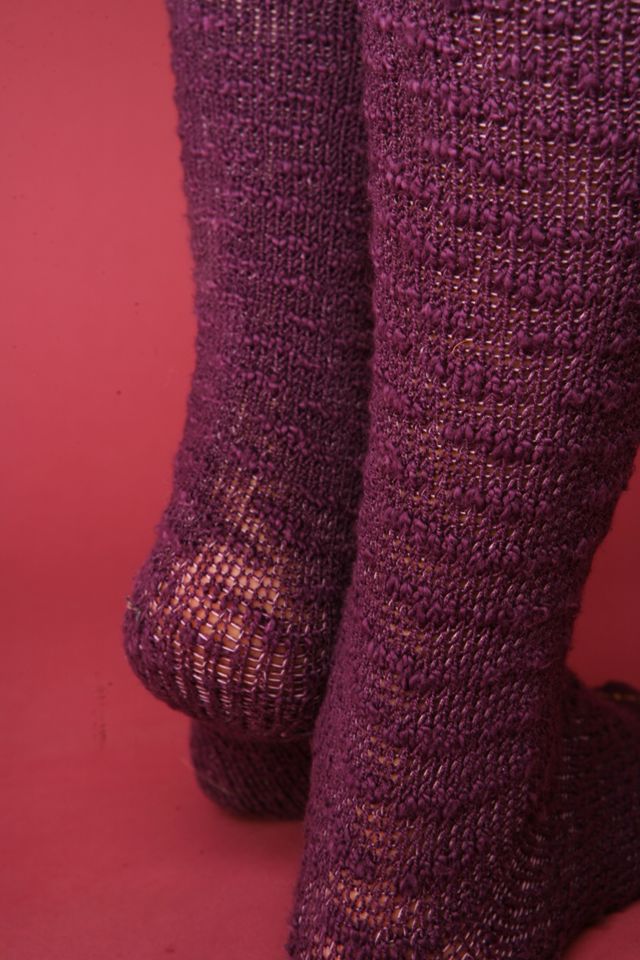 Dip-Dye Textured Over The Knee Socks #4