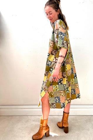 Anna Corinna Batik Patchwork Printed Smock Dress