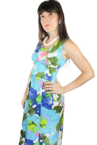 1960s Hawaiian Canvas Maxi Dress Selected By Moons + Junes Vintage