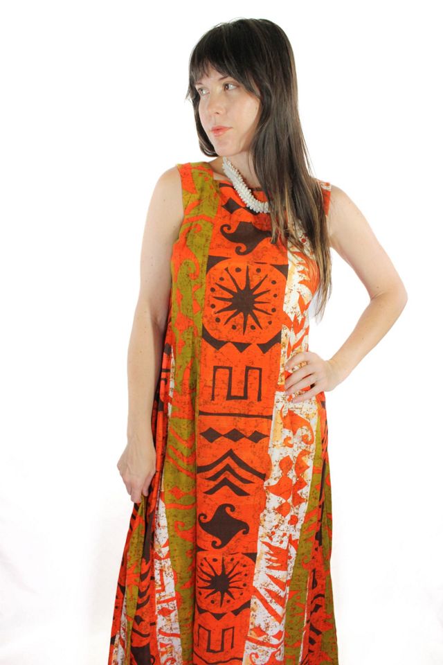 1970s Handmade Hawaiian Maxi Dress Selected Moons + Junes Vintage Free