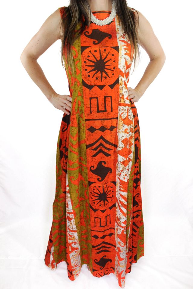 1970s Handmade Hawaiian Maxi Dress Selected By Moons + Junes Vintage #1