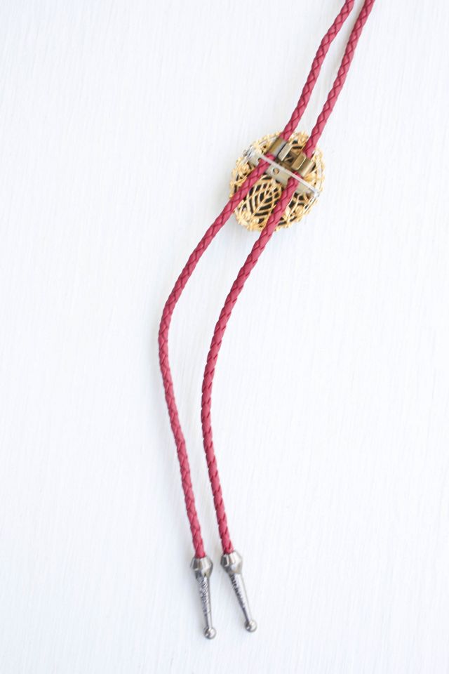 Vintage Victorian Cameo Brooch Red Leather Bolo Tie Selected By Moons + Junes Vintage #3