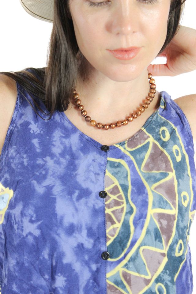 Iridescent Freshwater Copper Pearl Strand Necklace Selected By Moons + Junes Vintage #1