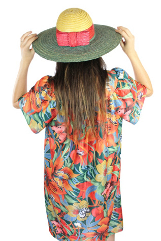 1960s Watermelon Sugar Straw Beach Hat Selected By Moons + Junes Vintage
