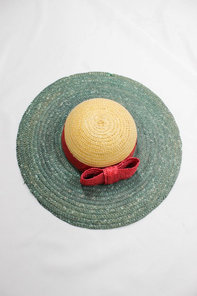 1960s Watermelon Sugar Straw Beach Hat Selected By Moons + Junes Vintage #1