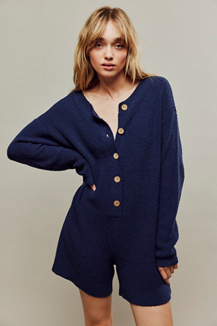 Beau Sweater Playsuit by free-est at Free People in Midnight Rain, Size: Small