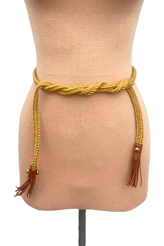 Brown Silk Tassel Rope Belt