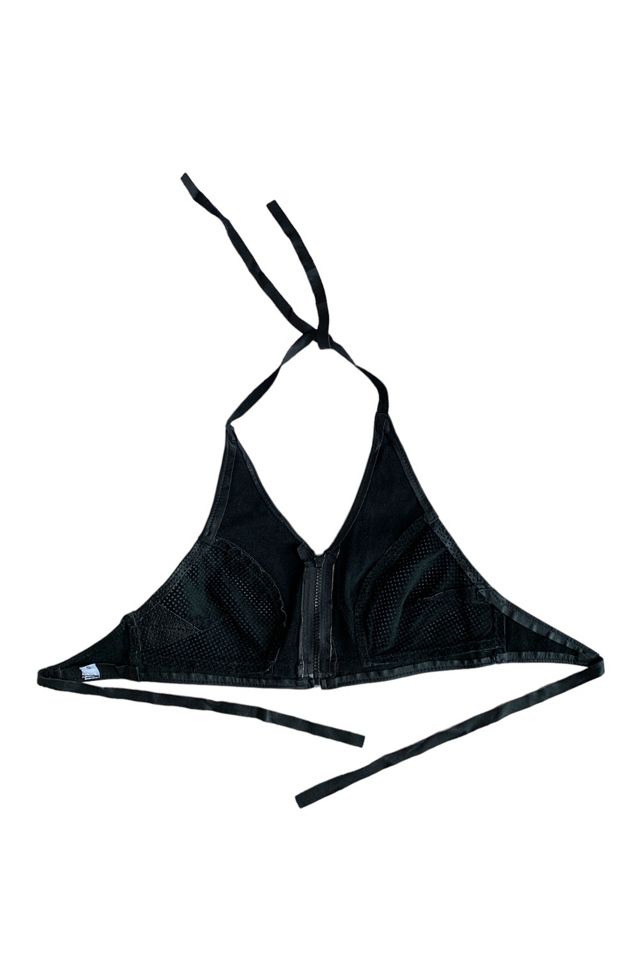 Vintage 1980s Leather Zip Front Tie-On Halter Top Selected by SharpLilTeeth #2