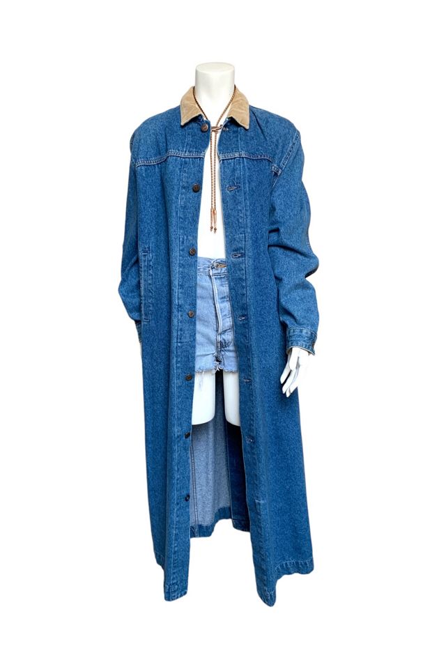 Men Denim Trench Coat