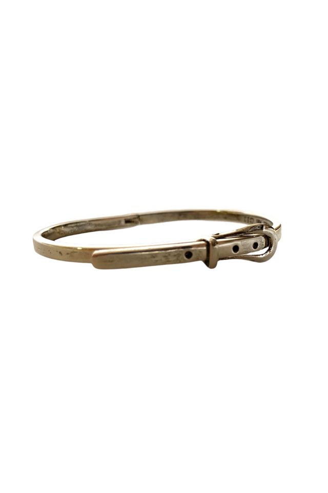 Thin Sterling Silver Belt Buckle Bangle Bracelet