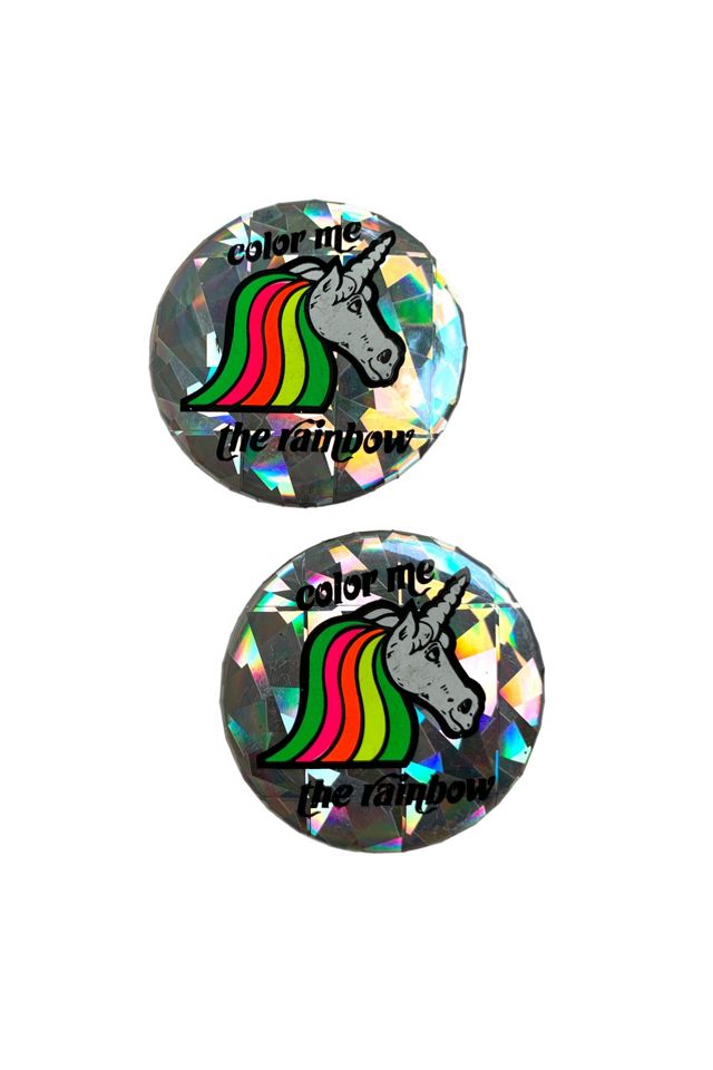Vintage 1980s Holographic Unicorn Pin-Back Button Selected by SharpLilTeeth #1