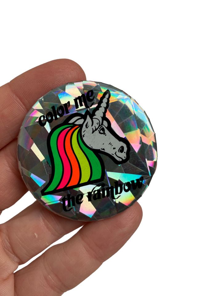 Vintage 1980s Holographic Unicorn Pin-Back Button Selected by SharpLilTeeth #2