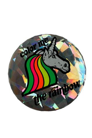 Vintage 1980s Holographic Unicorn Pin-Back Button Selected by SharpLilTeeth