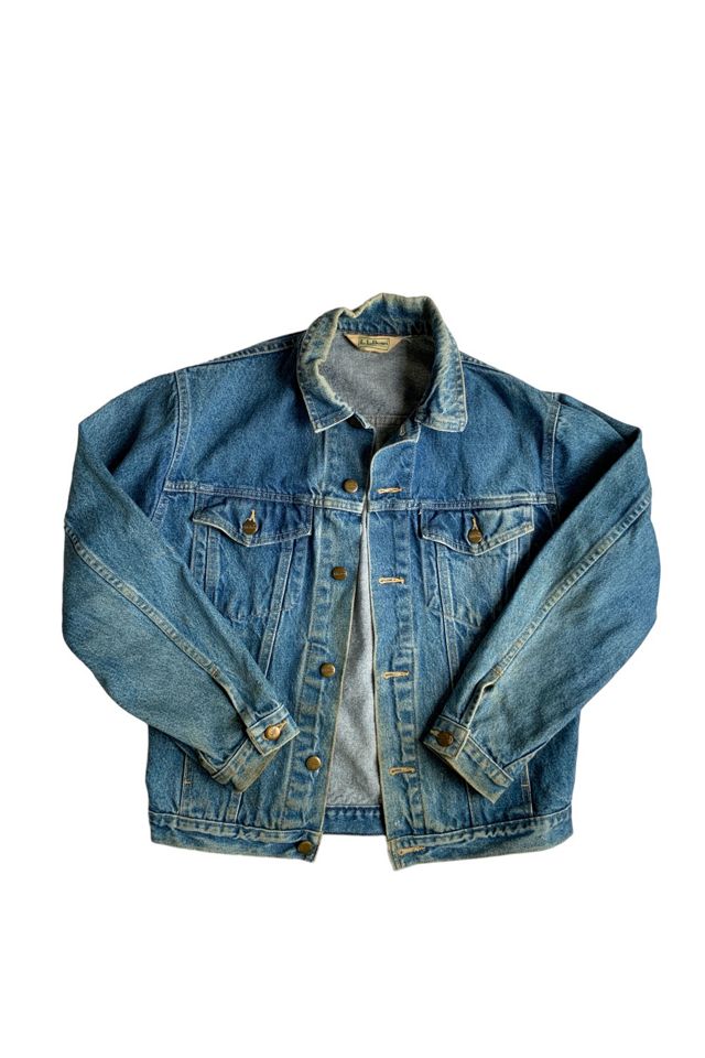 Vintage 1980s LL Bean Distressed Denim Jacket Selected by