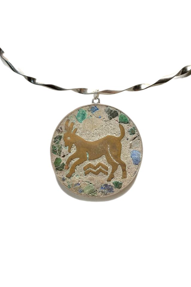 Vintage on sale capricorn necklace