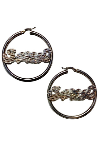 Vintage 1990s “Sexy” Hoop Earrings Sterling Silver Selected by Lux