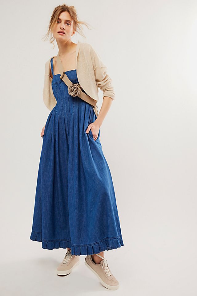 free people denim maxi dress Beau Midi S Blue Grass Style Keywords Free People denim maxi dress
