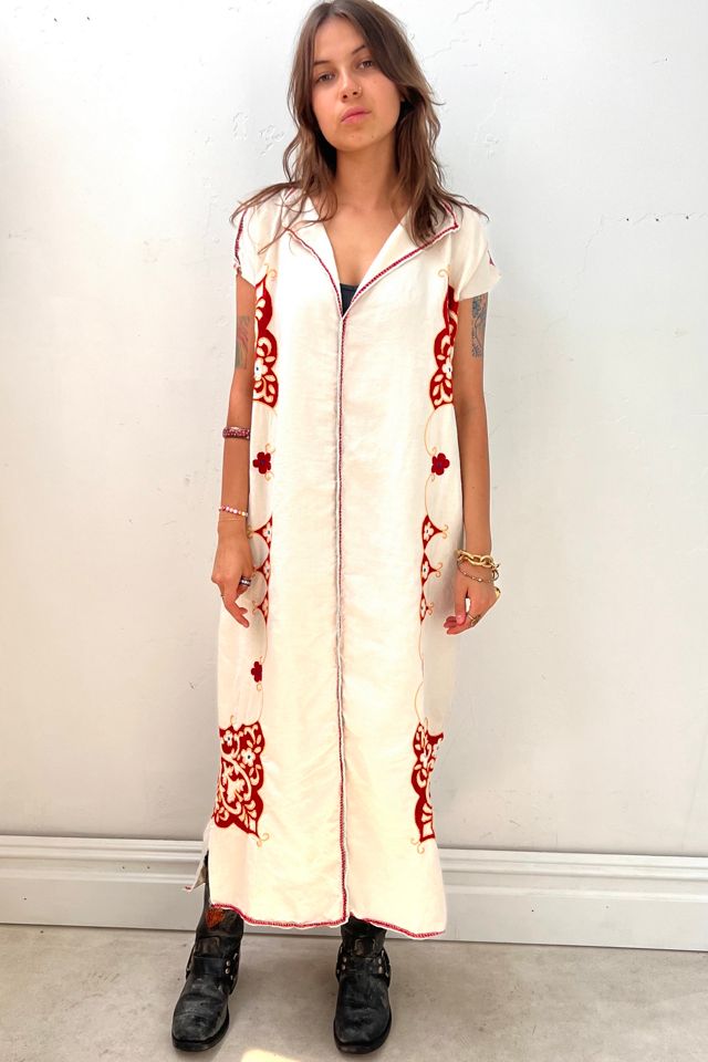 White embroidered smock dress sales