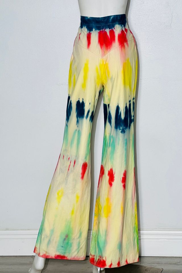 1970's Tie Dye High Waisted Flare Pants Selected by Animal Vintage