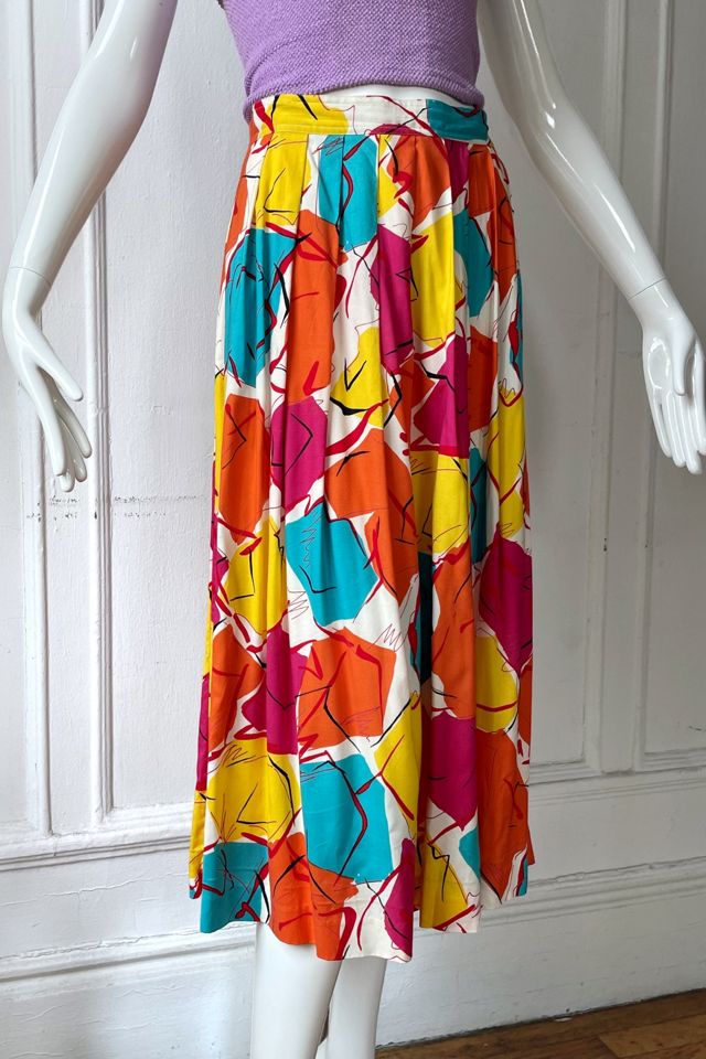 80s Abstract Print High Waist Skirt Selected by MARMALADE #1
