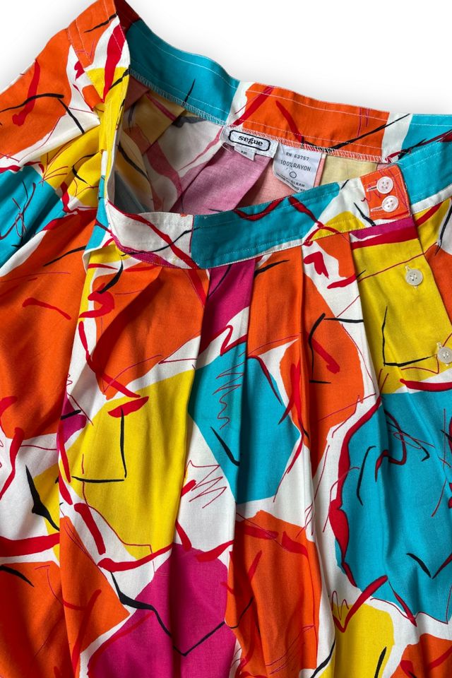 80s Abstract Print High Waist Skirt Selected by MARMALADE #2
