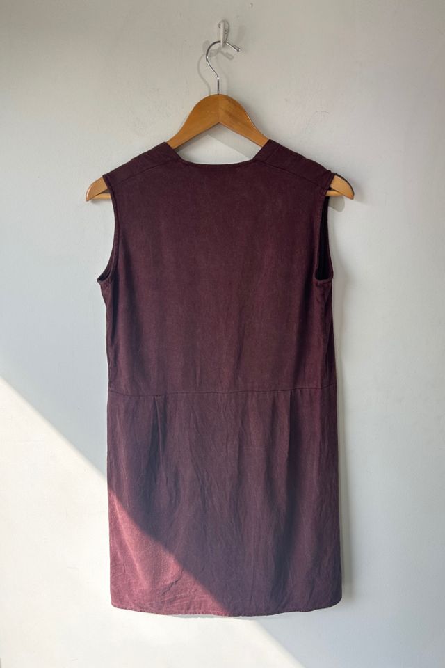 Electric Feathers Maroon Raw Silk Dress Selected by The Curatorial Dept. #1
