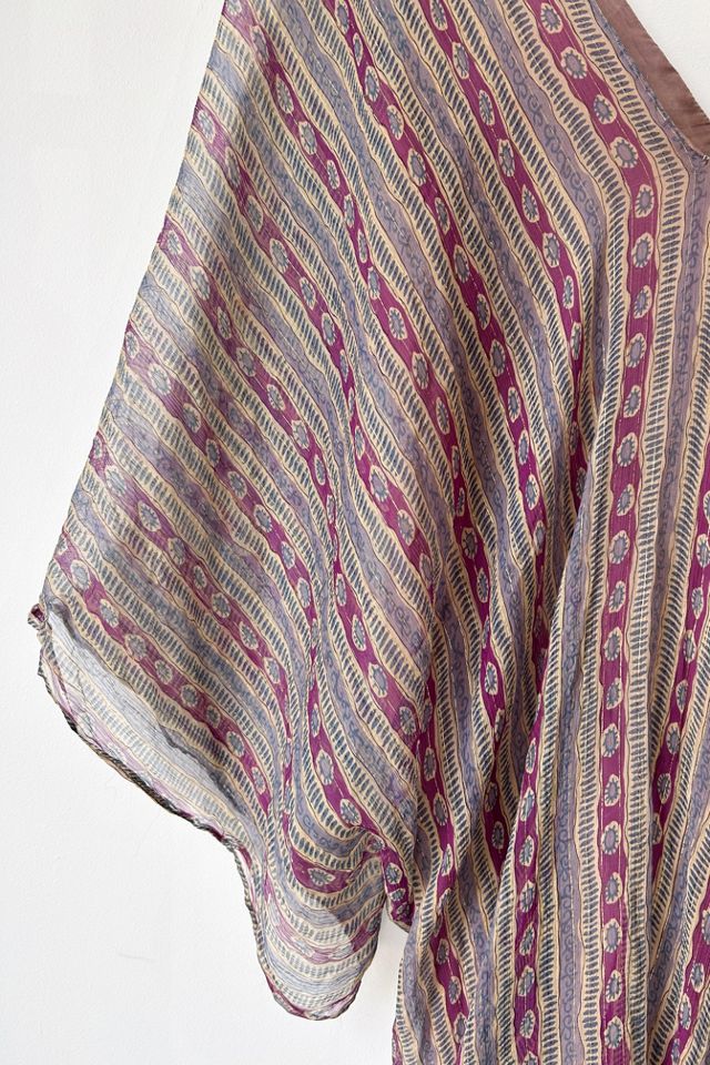 Vintage Heidi Merrick Silk Block Print Kaftan Selected by The Curatorial Dept. #1
