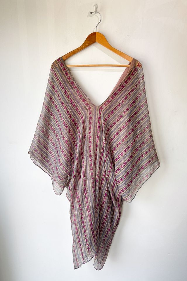 Vintage Heidi Merrick Silk Block Print Kaftan Selected by The Curatorial Dept. #2
