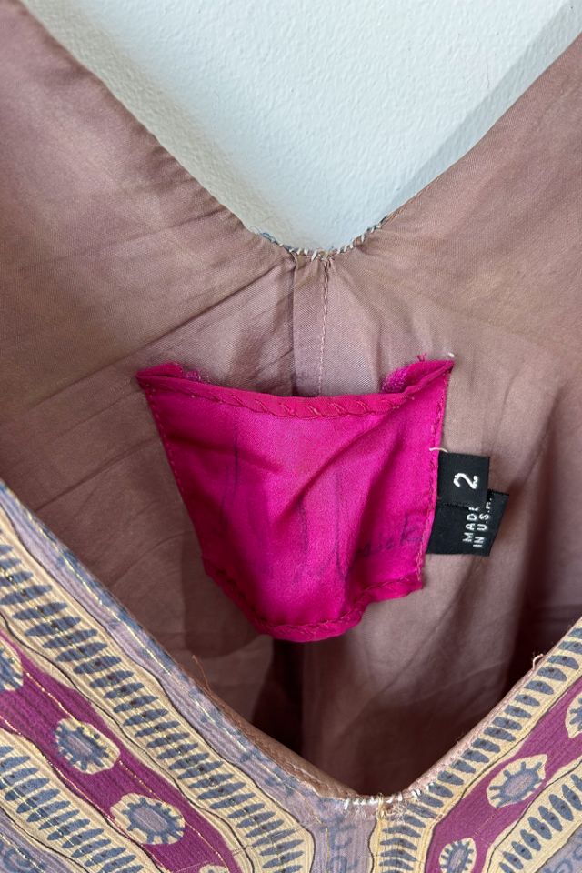 Vintage Heidi Merrick Silk Block Print Kaftan Selected by The Curatorial Dept. #3