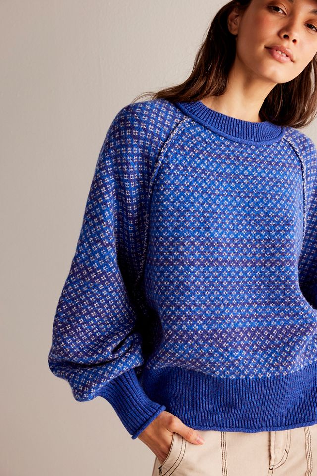 Blue discount pullover sweater