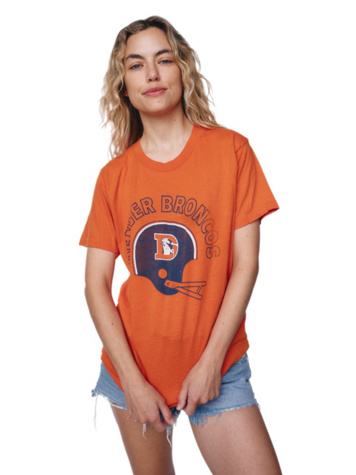 Denver Broncos Vintage 80's Old Logo NFL T-Shirt Ladies Medium Single  Stitched