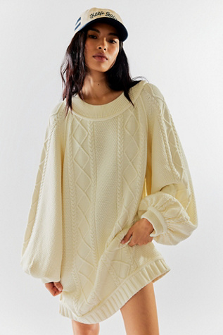 We The Free The Feels Cable Jumper at Free People in Coconut Milk, Size: Small