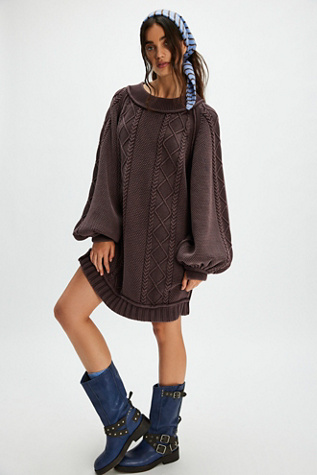 We The Free The Feels Cable Jumper at Free People in Hot Fudge, Size: XS