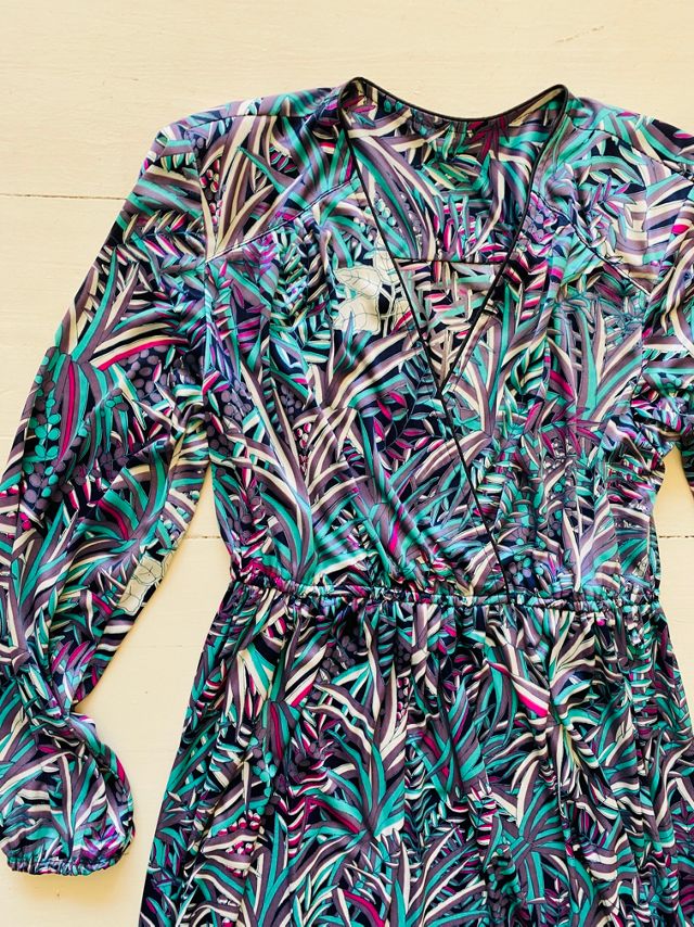 Vintage Silky Palm Dress Selected by Atlantic Vintage #1