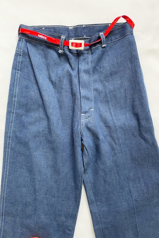 Vintage 1970's Deadstock Live Ins High Waist Jeans with Red Belt Selected by FernMercantile #2
