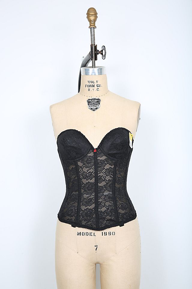 Vintage Black Lace Bra Bustier Corset Selected by Love Rocks