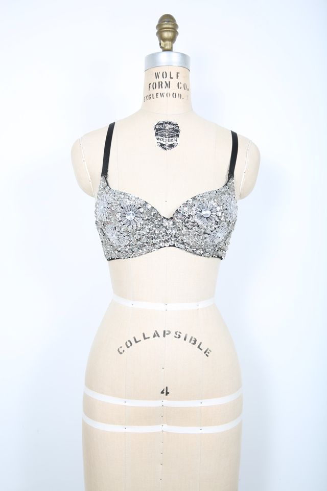 White & Irriscedent Sequin Beaded Bra Top Selected by Love Rocks