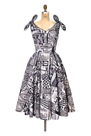Vintage 1950s Printed Cotton Dress Selected by SwaneeGRACE