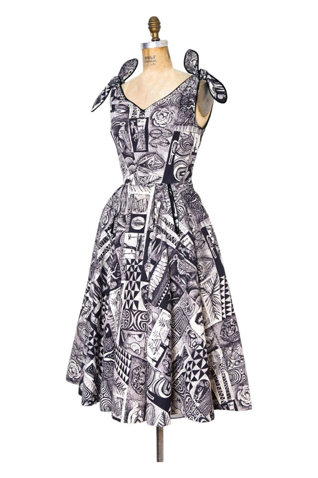 Vintage 1950s Printed Cotton Dress Selected by SwaneeGRACE #2