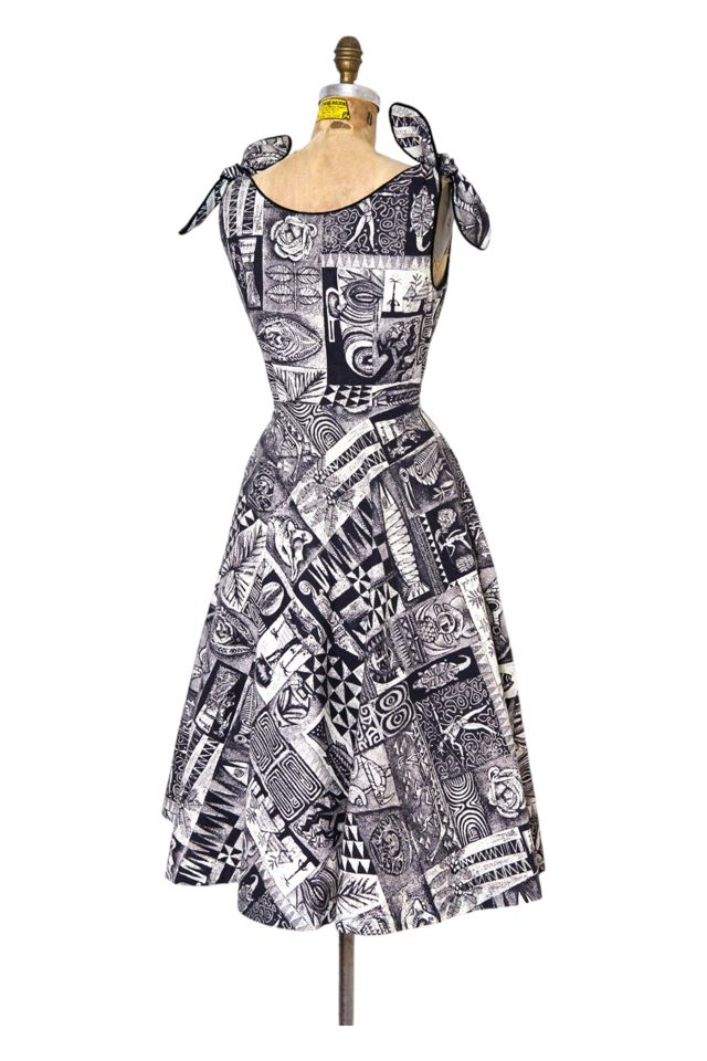 Vintage 1950s Printed Cotton Dress Selected by SwaneeGRACE #3