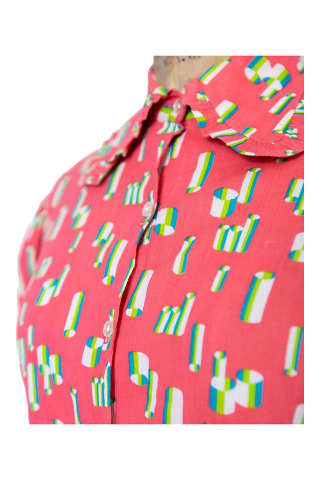 Vintage 1970s Mod Print Blouse Selected by SwaneeGRACE #1