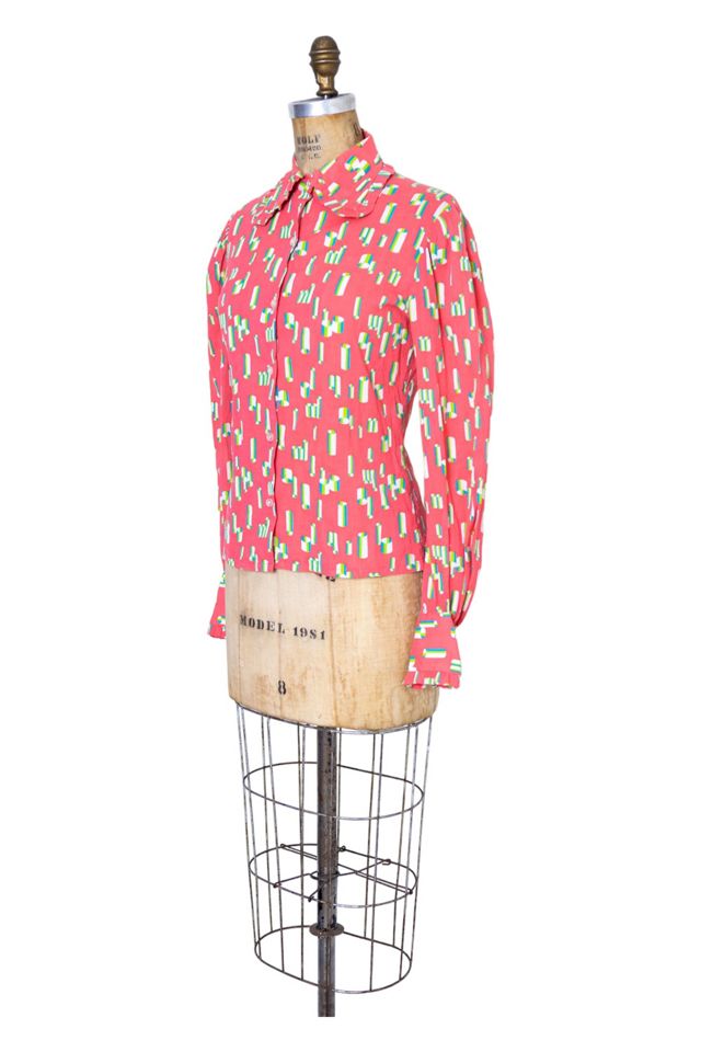 Vintage 1970s Mod Print Blouse Selected by SwaneeGRACE #2